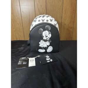 Loungefly Mickey Mouse Black‎ And White Wallet And Backpack Set
